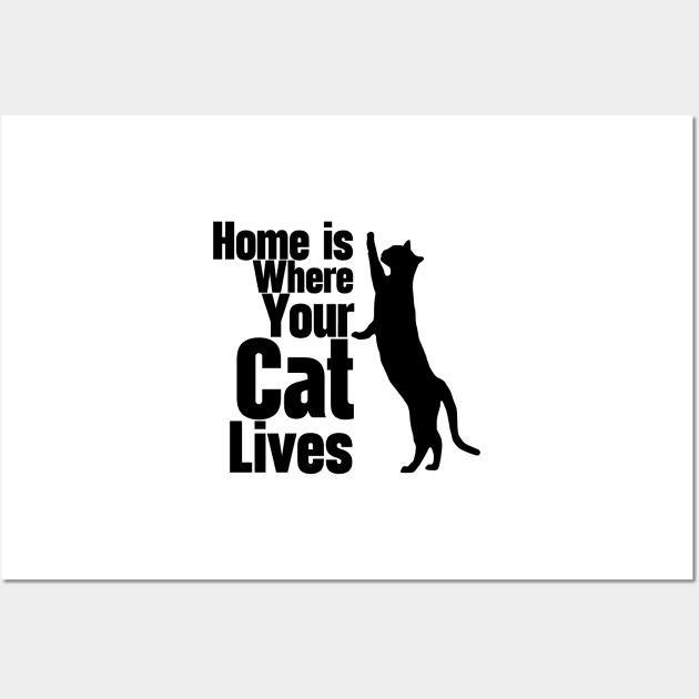 Home Is Where Your Cat Lives Wall Art by nextneveldesign